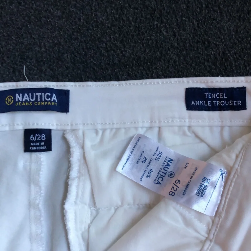 Nautica Ladies Cotton/Tercel Stretch Ankle Pant With Pockets Size 6/28